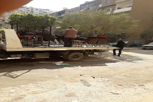 رفع بعض الاشغالات بحي عين شمس