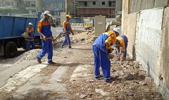 رفع كفاءة منظومة النظافة بشارع كامل خضر