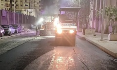 استكمال اعمال رصف شارع متحف المطرية