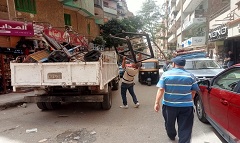حملة لرفع الاشغالات والباعة الجائلين بشارع جمال عبد الناصر