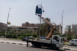 تطوير ورفع كفاءة الانارة بحي مصر الجديدة