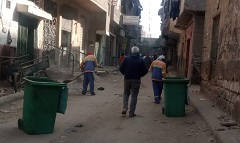 رفع كفاءة النظافة بشارع العشرين