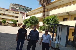 تقليم وتهذيب الأشجار ببعض مدارس الحي 