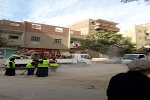 حملة لإزالة مخلفات الرتش بحي حلوان