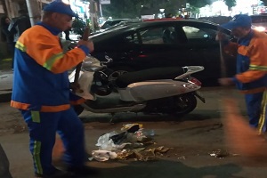 اعمال نظافة ورفع مخلفات بشارعى الاهرام وبغداد