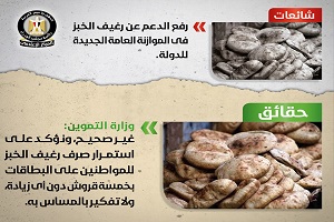 الحكومة: لا مساس برغيف الخبز واستمرار صرفه على البطافات بـ 5 قروش
