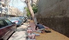  تركيب بلاط بأرصفة شارع بركة الرطل