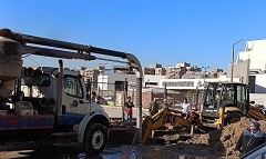 إصلاح كسر ماسورة مياه شرب بشارع حسن افلاطون 