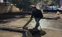 ايقاف اعمال مخالفة بشارع محمد مندور