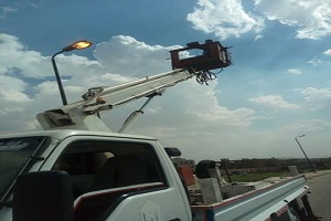 رفع كفاءة الانارة حول استاد الانتاج الحربى بالحي