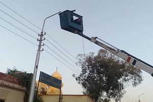 تطوير ورفع كفاءة الانارة بشارع البارون امبان