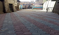 تركيب بلاط انترلوك بشارع الوسطى 
