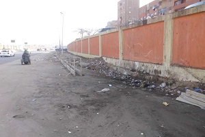 متابعة أعمال نظافة شارع الأوتوستراد