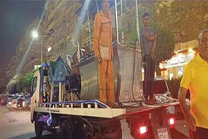 حملة لرفع اشغالات الكافيهات بشوارع النزهة 