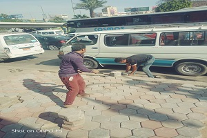 أعمال صيانة ورصف بالحي