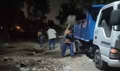 أعمال نظافة ورفع مخلفات المهمات والسكة البيضاء