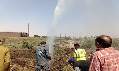 اصلاح كسر ماسورة مياه بشارع كورنيش النيل بالحي