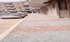 تركيب بلاط انترلوك للأرصفة ببعض شوارع الحي