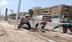 استكمال أعمال التطوير ببعض شوارع الحي