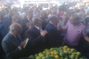 تفقد ومتابعة شادر بيع الخضروات بميدان المطرية