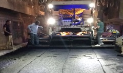 متابعة اعمال الرصف بشارعى على موسى وجمال بدر